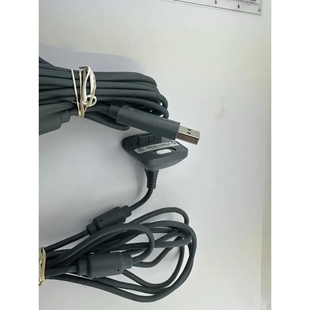 2 X Microsoft Xbox 360 Game Controller USB Charging Cable Charger Cord OEM Gray